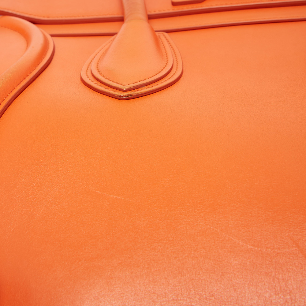 CELINE Orange Leather Mini Luggage Tote - Picture 8 of 8